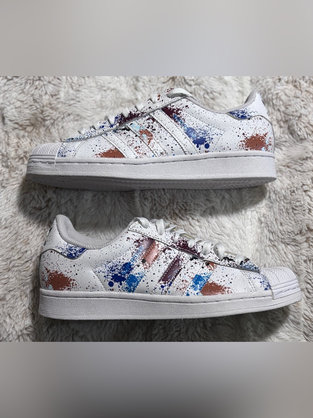 Men’s Adidas Superstar Shoes White Multicolor Size 8